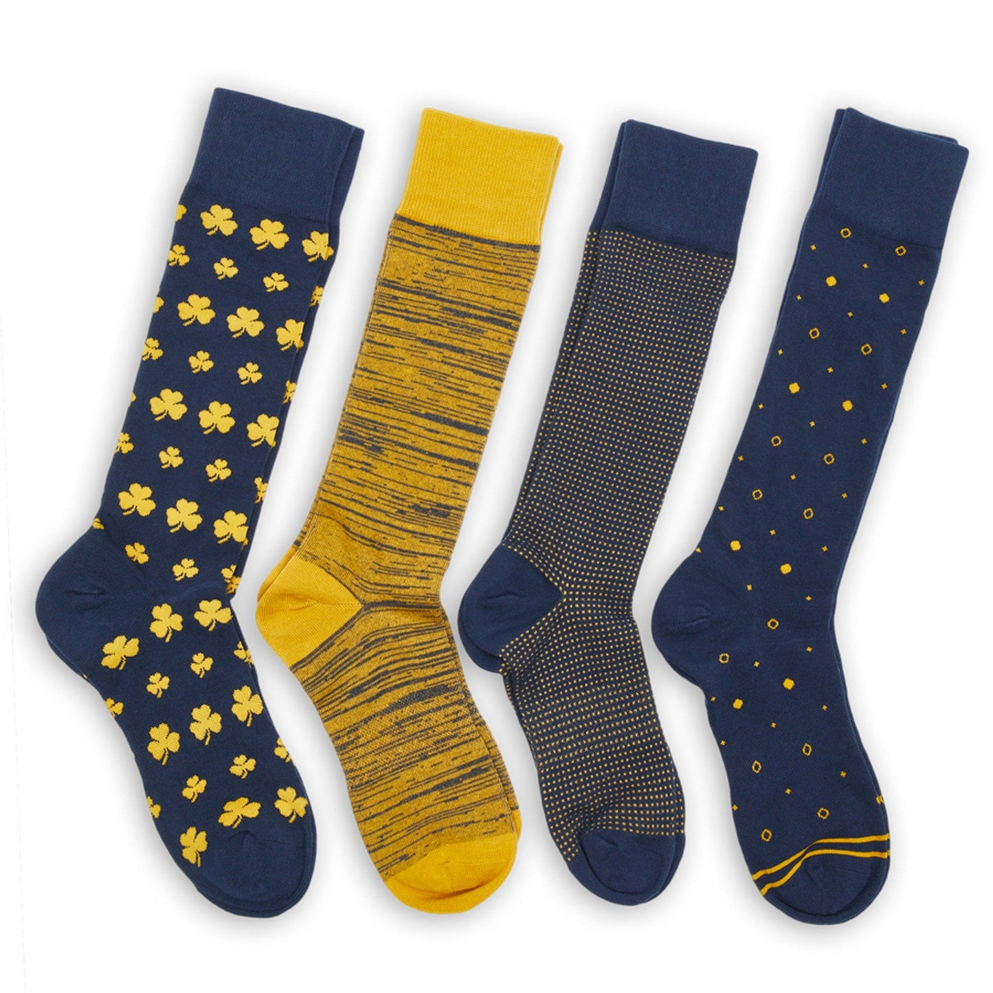 Navy and Gold Dress Socks 4 Pack