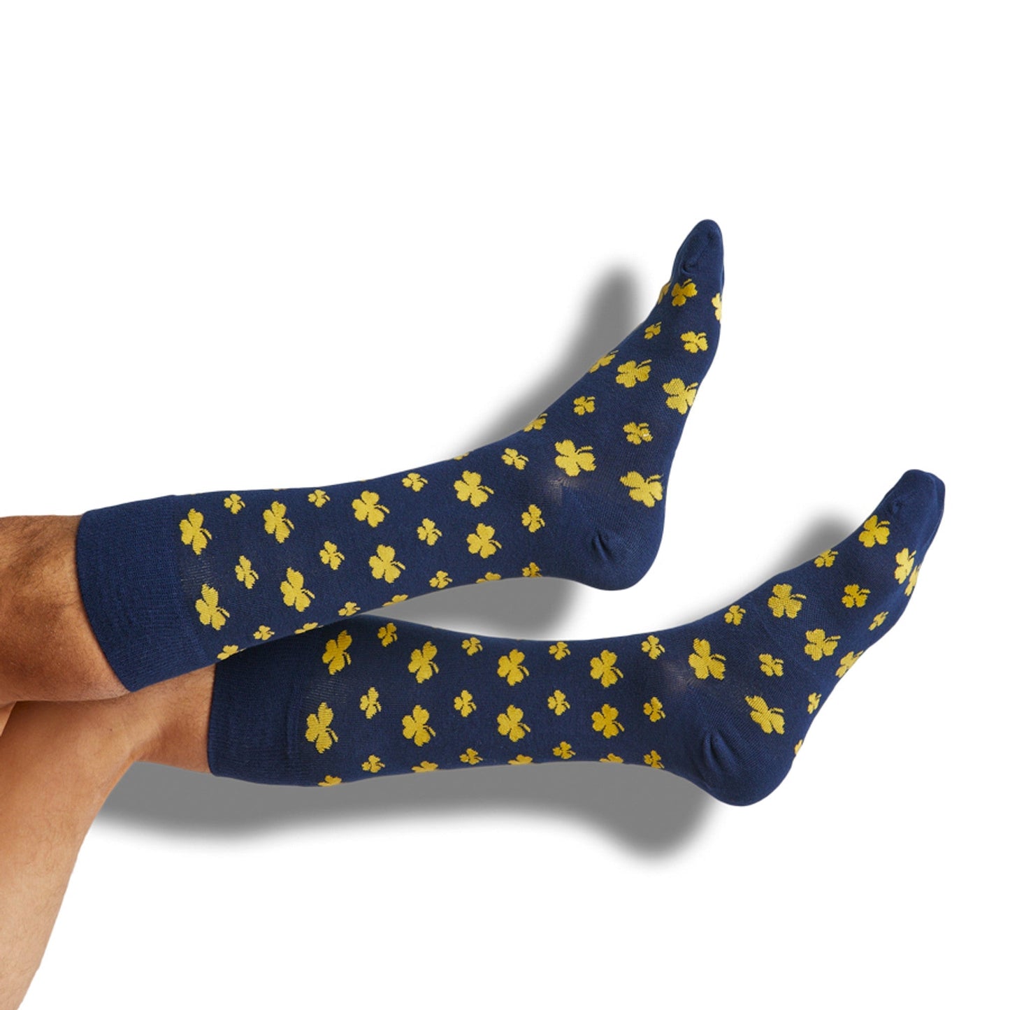 Navy / Gold Clover Dress Socks