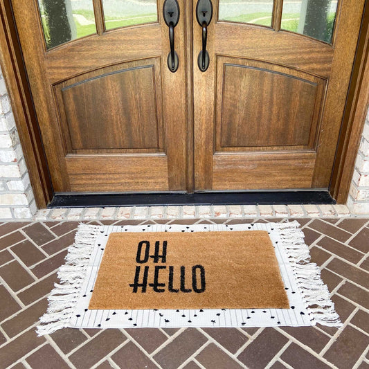 Modern Farmhouse Rug- Woven Rug- Tassel Pattern Style 2