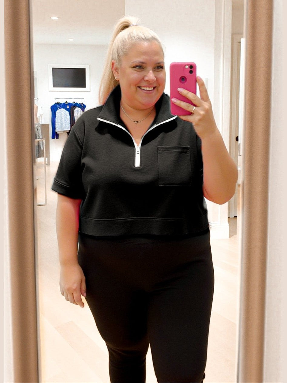 Lightweight Half Zip & Midi Short Sleeve Top