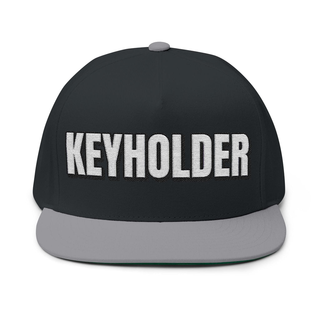 INTO: KEYHOLDER Embroidered Flat Bill Cap – Chastity Dom Hat for Bold Tops & Erotic Power Play