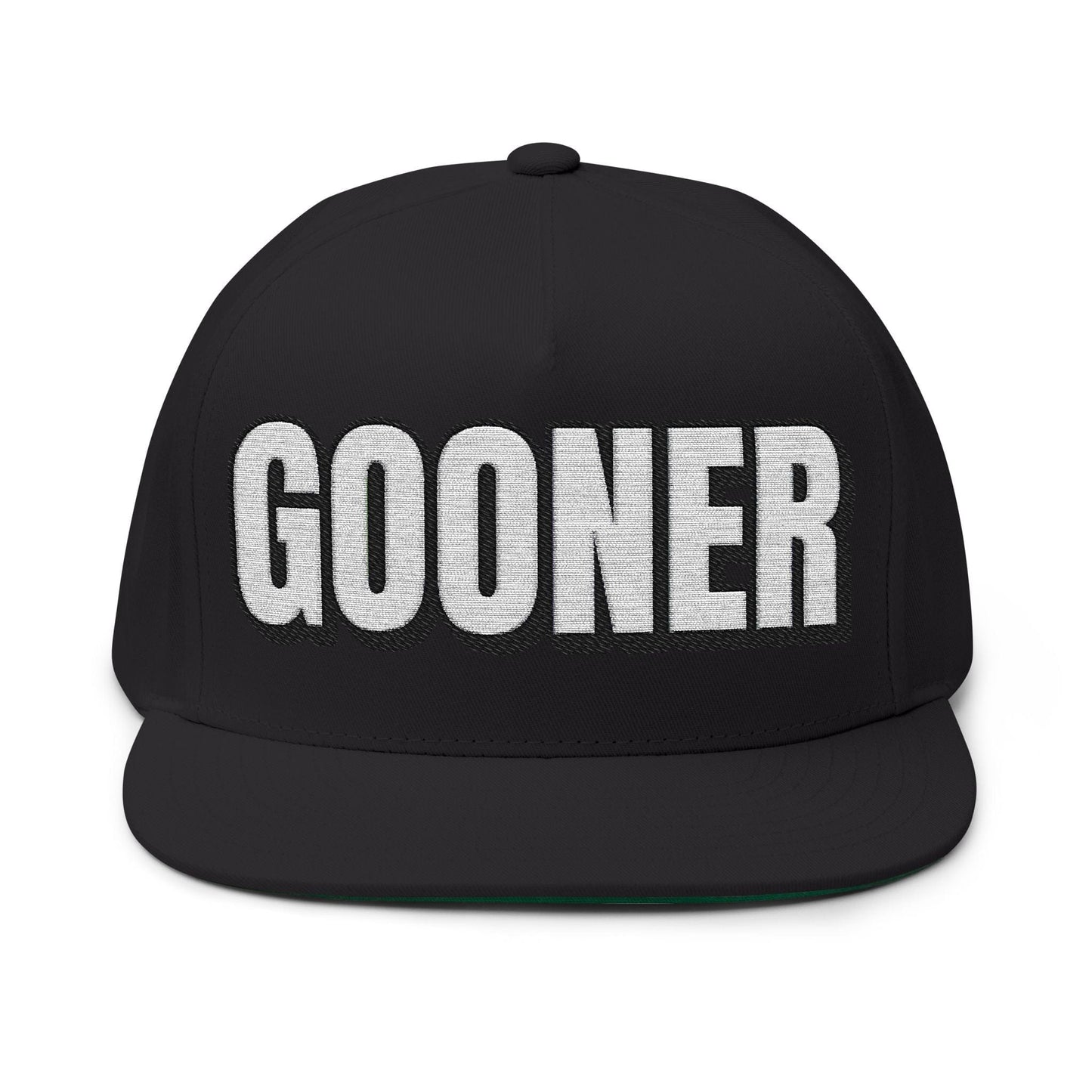 INTO: GOONER Embroidered Flat Bill Cap – Kink Hat for Gooners, Edge Zombies & Mind-Melting Masturbation Addicts