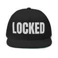 INTO: LOCKED Embroidered Flat Bill Cap – Chastity Lifestyle Hat for Caged Subs, Kinksters & Devoted Toys