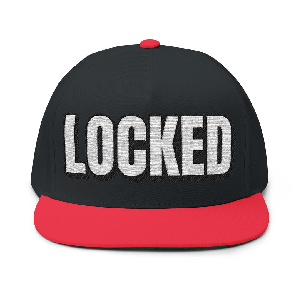 INTO: LOCKED Embroidered Flat Bill Cap – Chastity Lifestyle Hat for Caged Subs, Kinksters & Devoted Toys