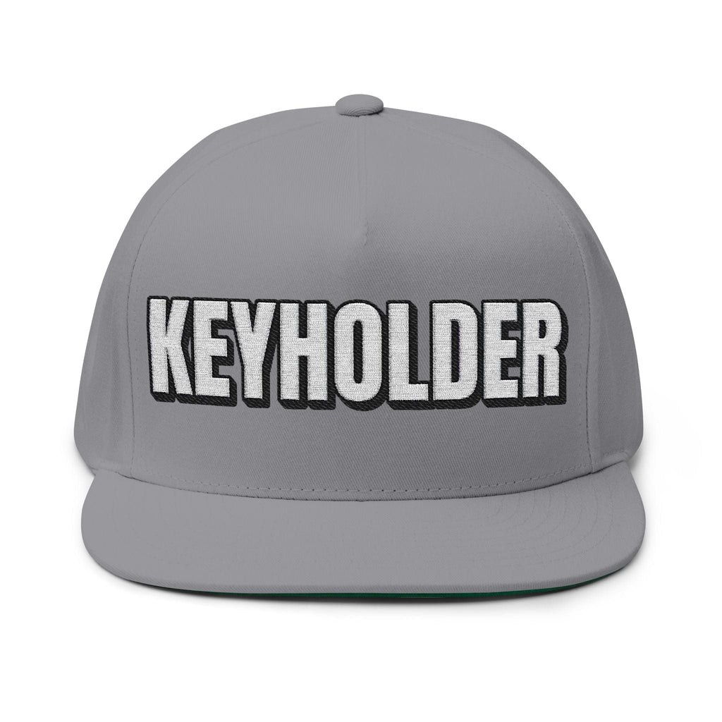 INTO: KEYHOLDER Embroidered Flat Bill Cap – Chastity Dom Hat for Bold Tops & Erotic Power Play
