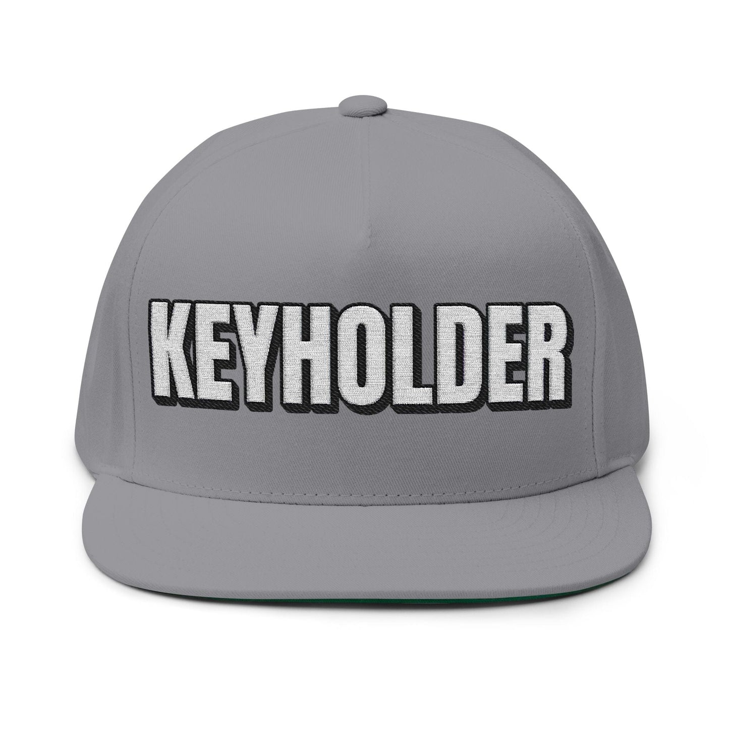 INTO: KEYHOLDER Embroidered Flat Bill Cap – Chastity Dom Hat for Bold Tops & Erotic Power Play