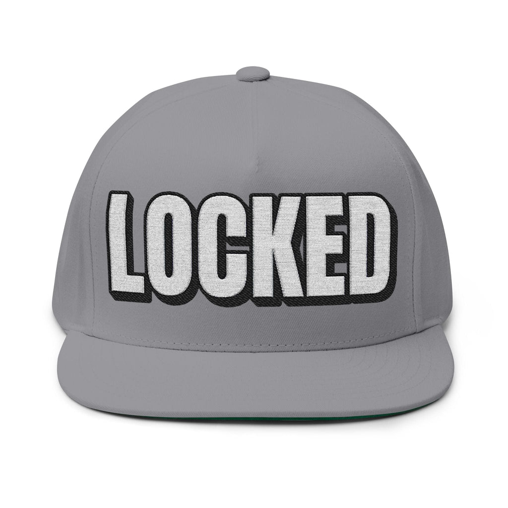 INTO: LOCKED Embroidered Flat Bill Cap – Chastity Lifestyle Hat for Caged Subs, Kinksters & Devoted Toys