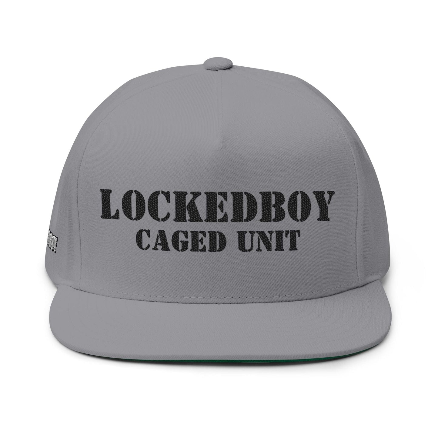 LockedBoy Caged Unit Locktober Embroidered Flat Bill Snapback Cap for chastity