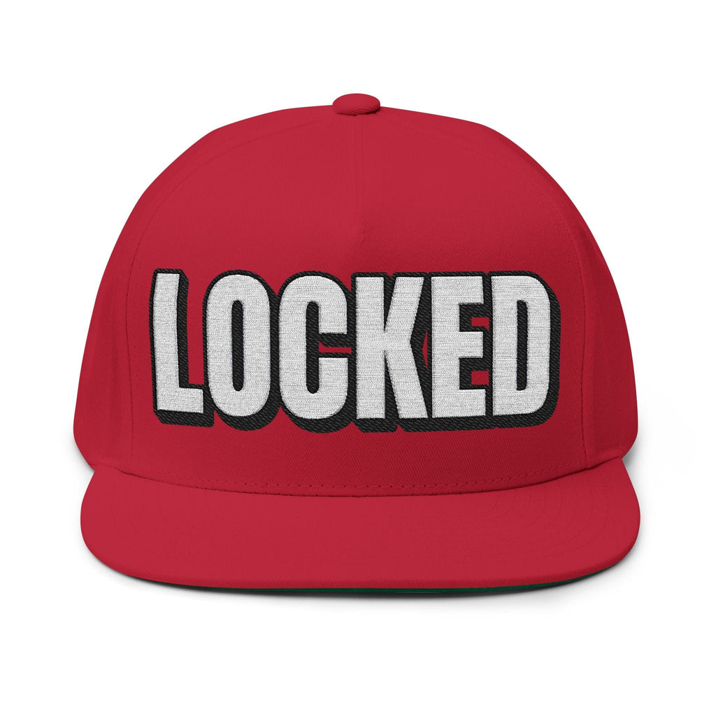 INTO: LOCKED Embroidered Flat Bill Cap – Chastity Lifestyle Hat for Caged Subs, Kinksters & Devoted Toys