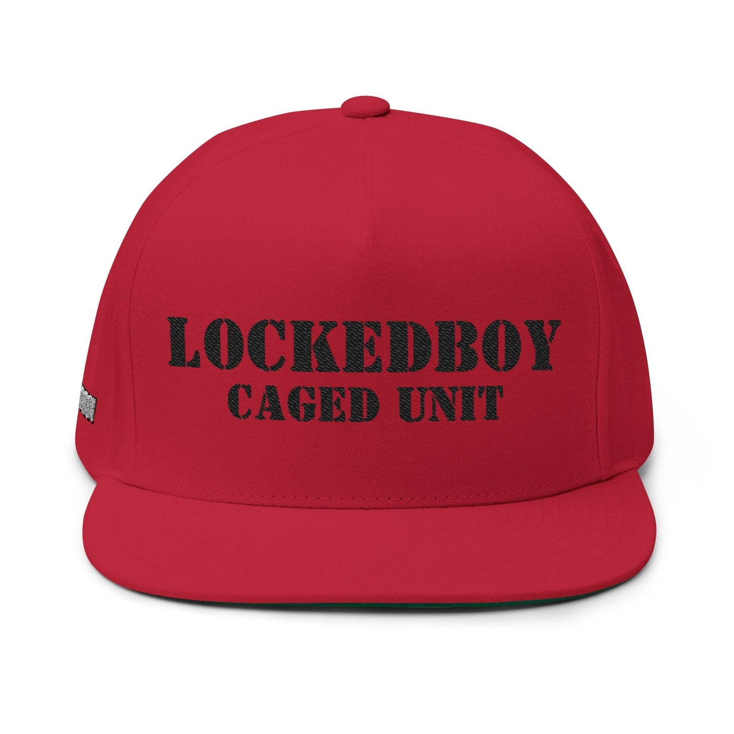 LockedBoy Caged Unit Locktober Embroidered Flat Bill Snapback Cap for chastity