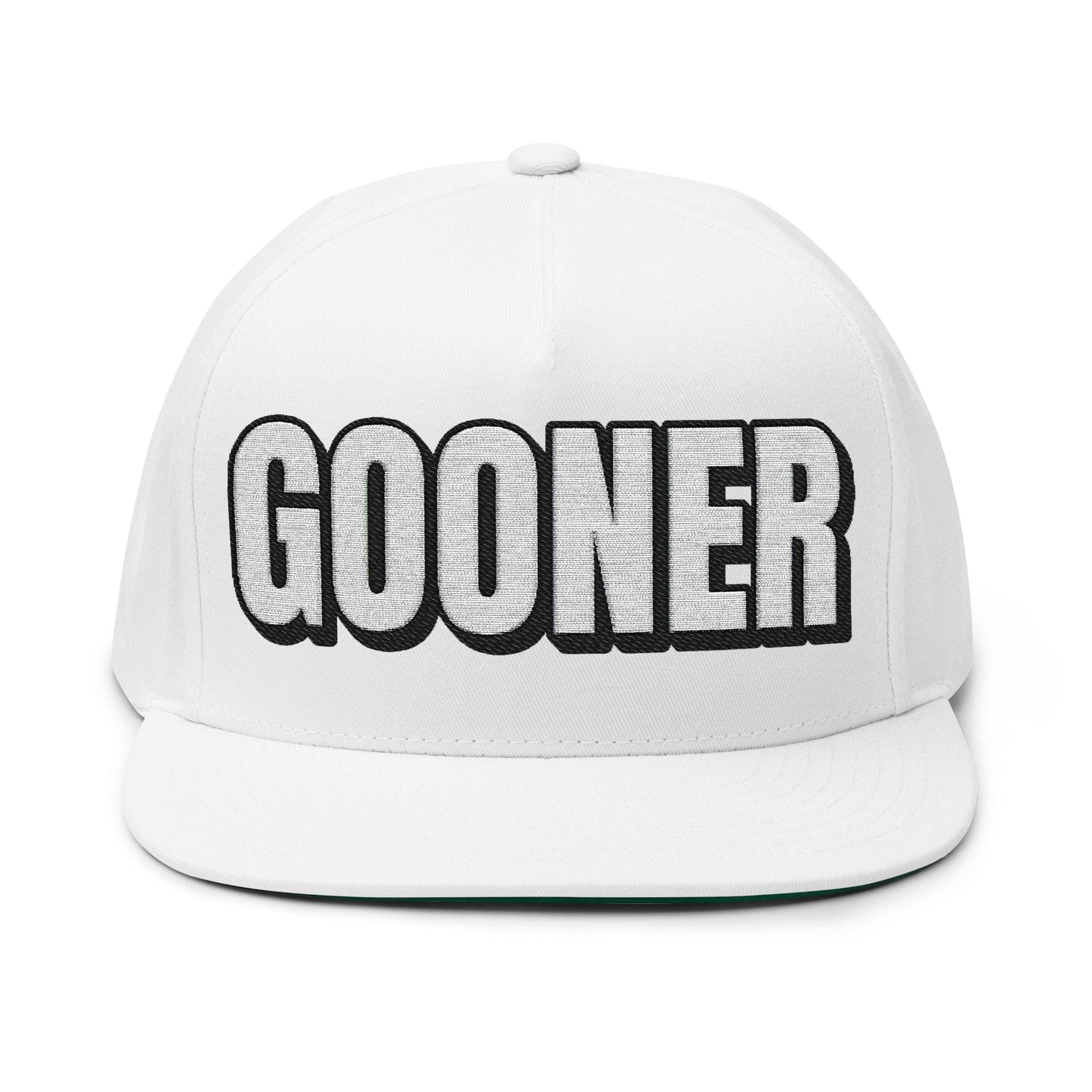 INTO: GOONER Embroidered Flat Bill Cap – Kink Hat for Gooners, Edge Zombies & Mind-Melting Masturbation Addicts