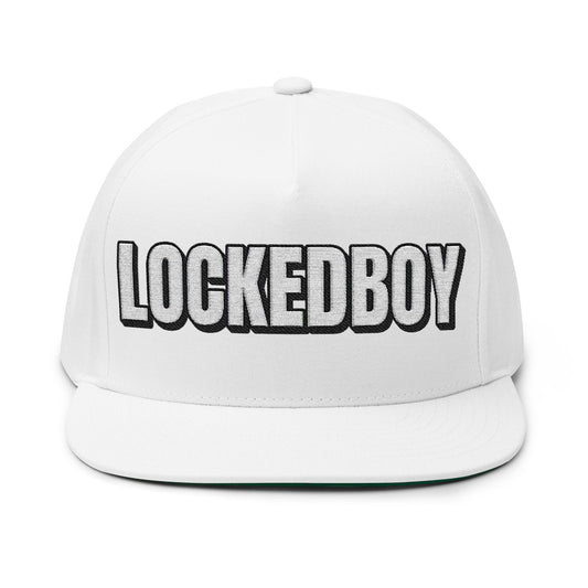 INTO: LOCKEDBOY Embroidered Flat Bill Cap – Chastity Kink Hat for Proud Subs