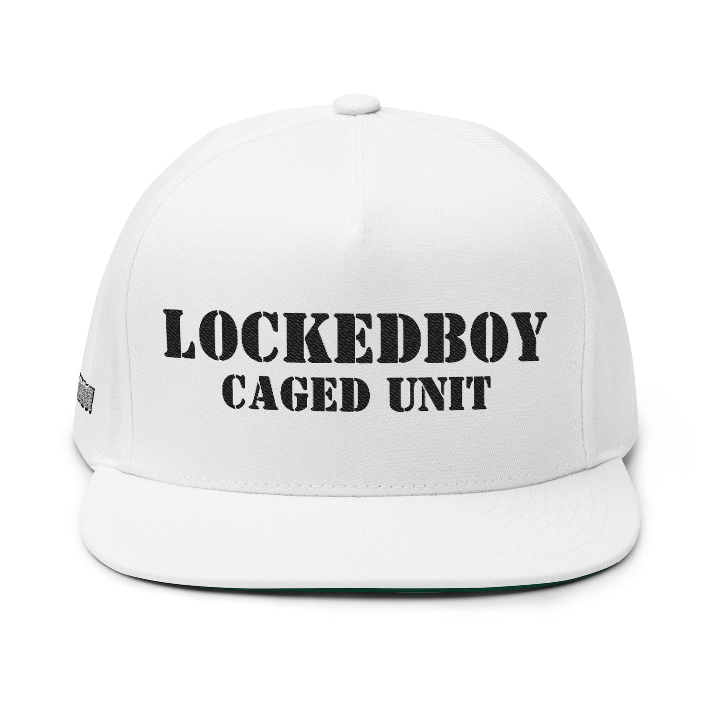 LockedBoy Caged Unit Locktober Embroidered Flat Bill Snapback Cap for chastity