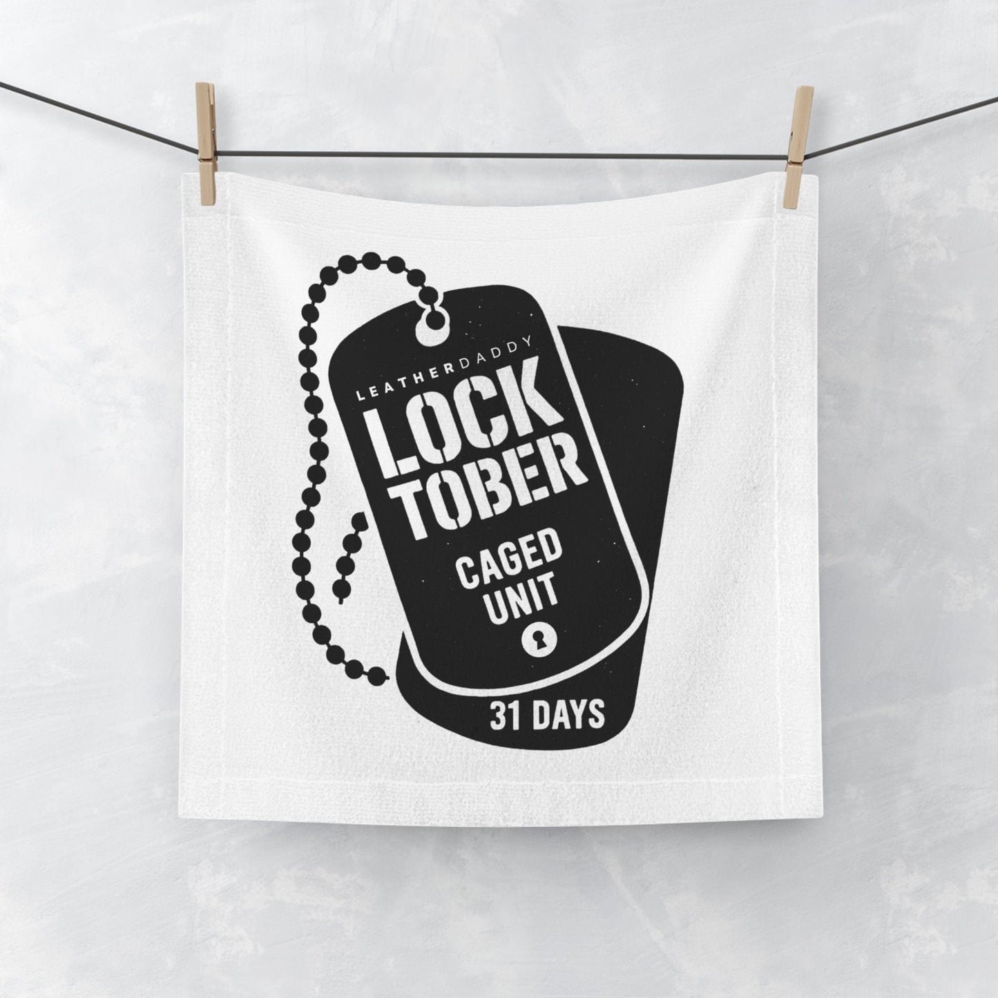 Daddy's CumRag – LockedBoy Fetish Gym Towel with Locktober Dog Tag Design