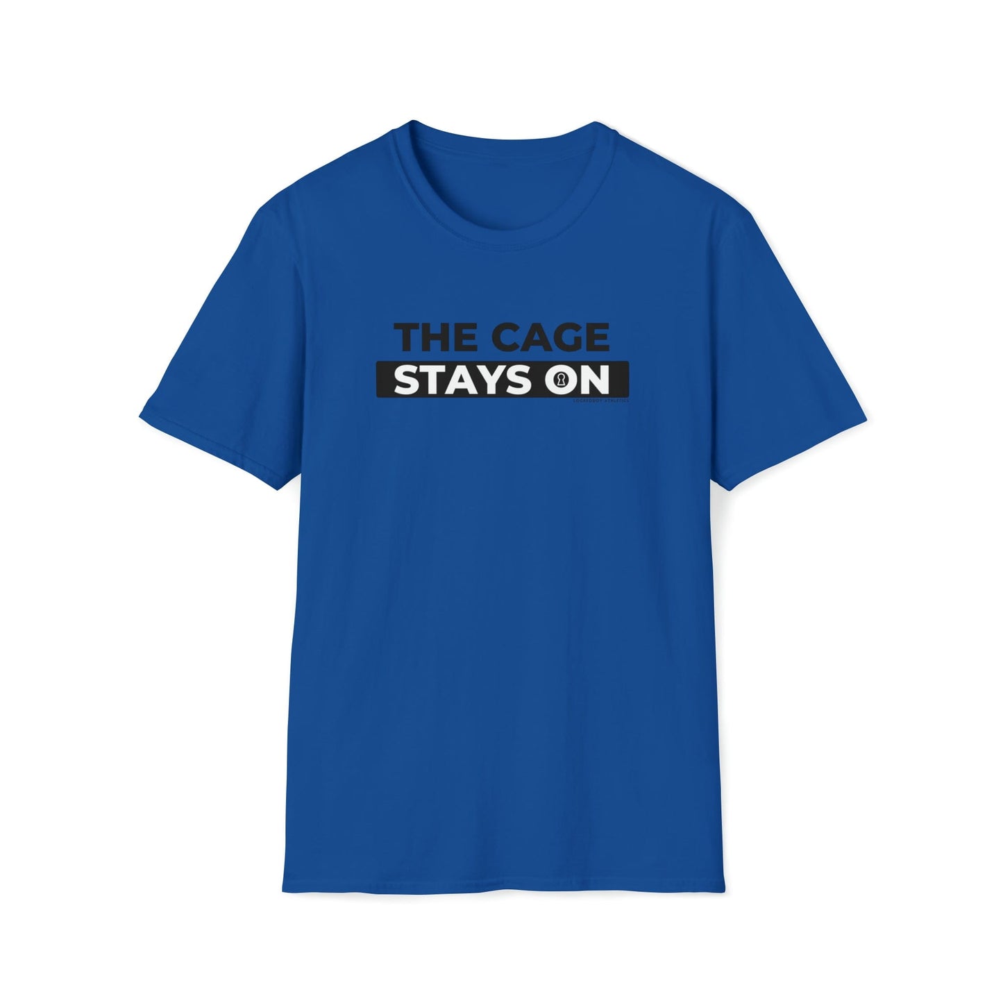 Cage Stays On - Lockedboy Athletics Chastity Tshirt