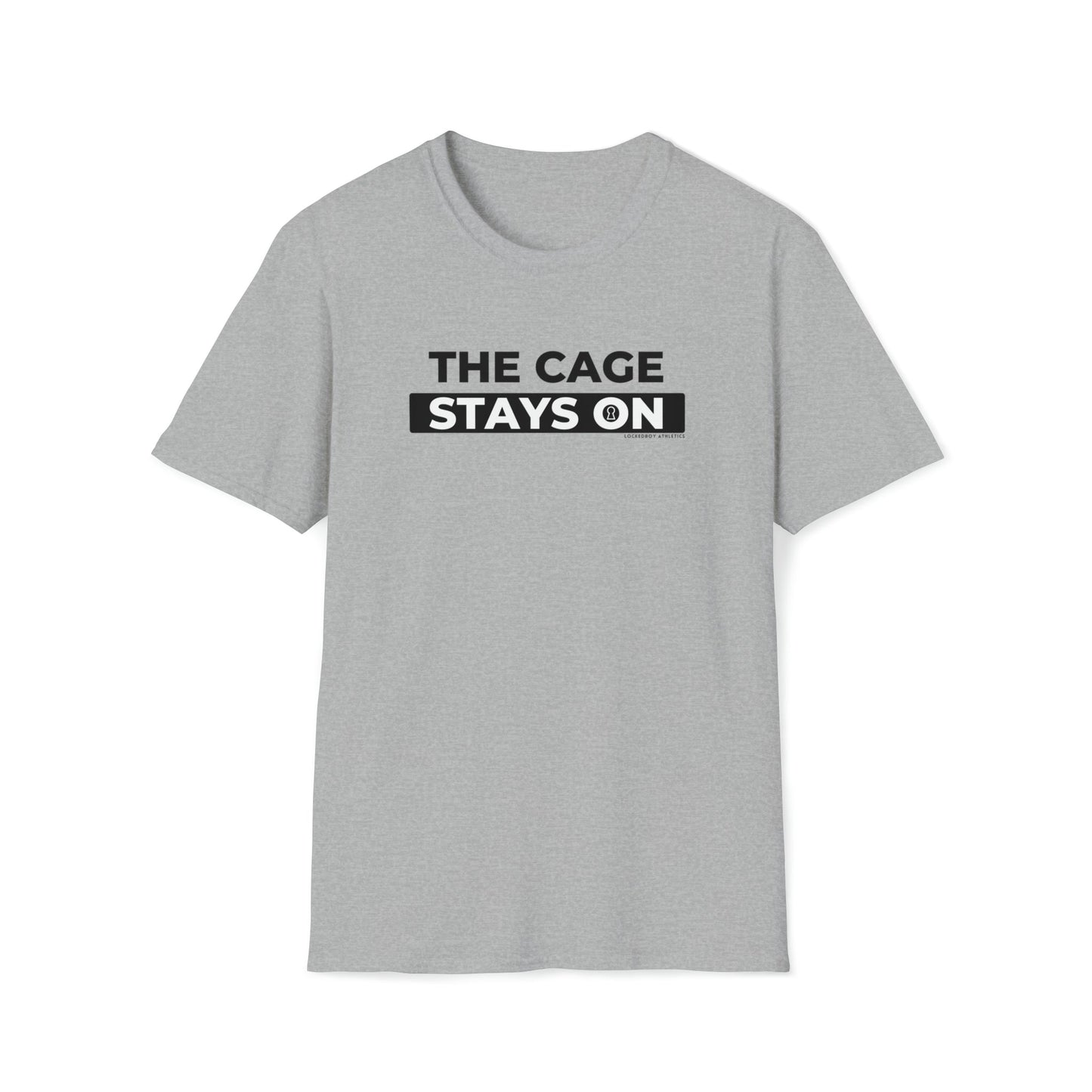 Cage Stays On - Lockedboy Athletics Chastity Tshirt
