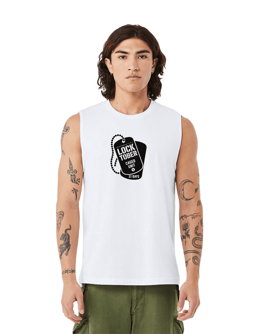 Locktober Caged Unit Muscle Tank – Unisex Jersey Workout Tee for 31 Days of Discipline
