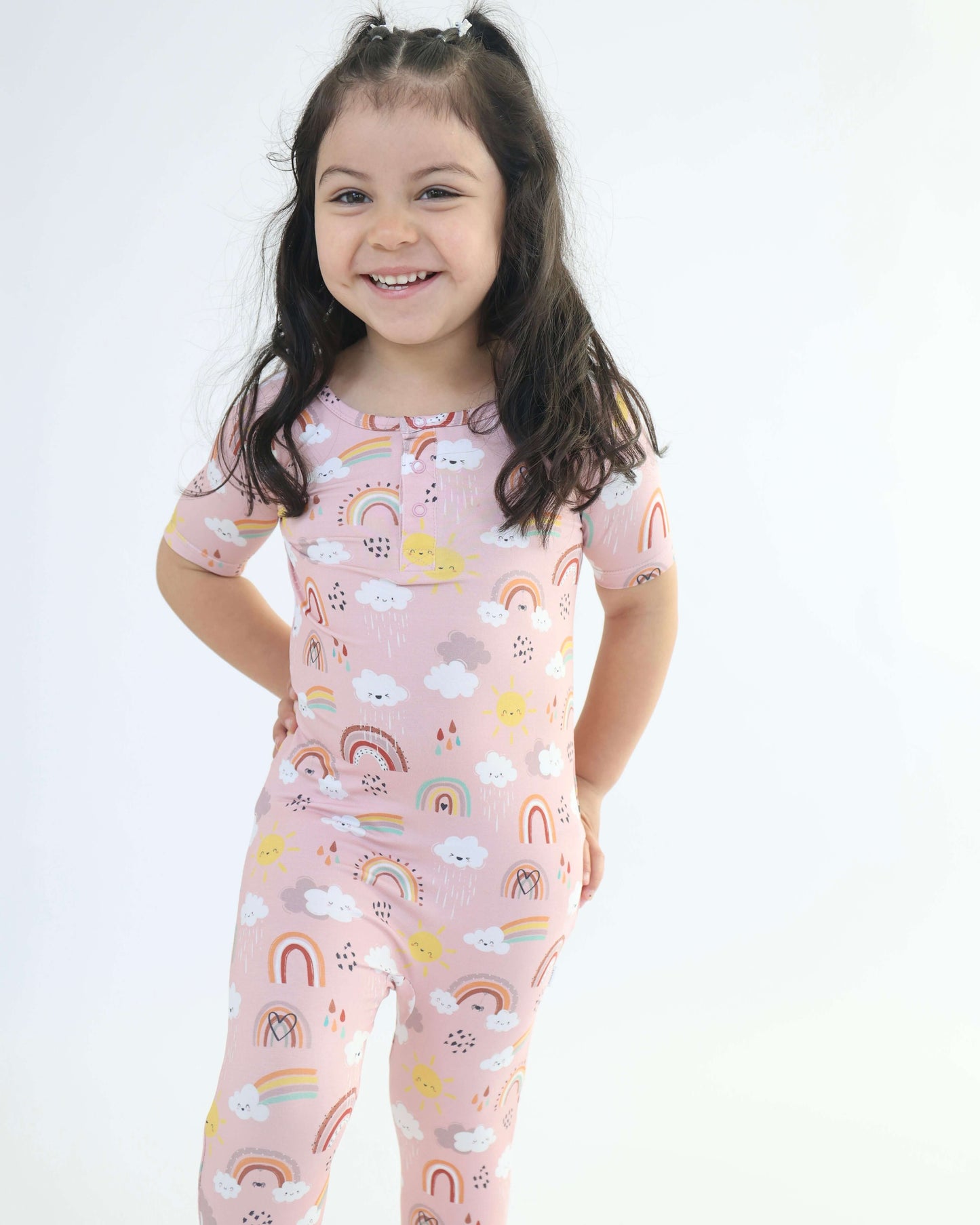 Bamboo Pull Up Romper - Rainnbow