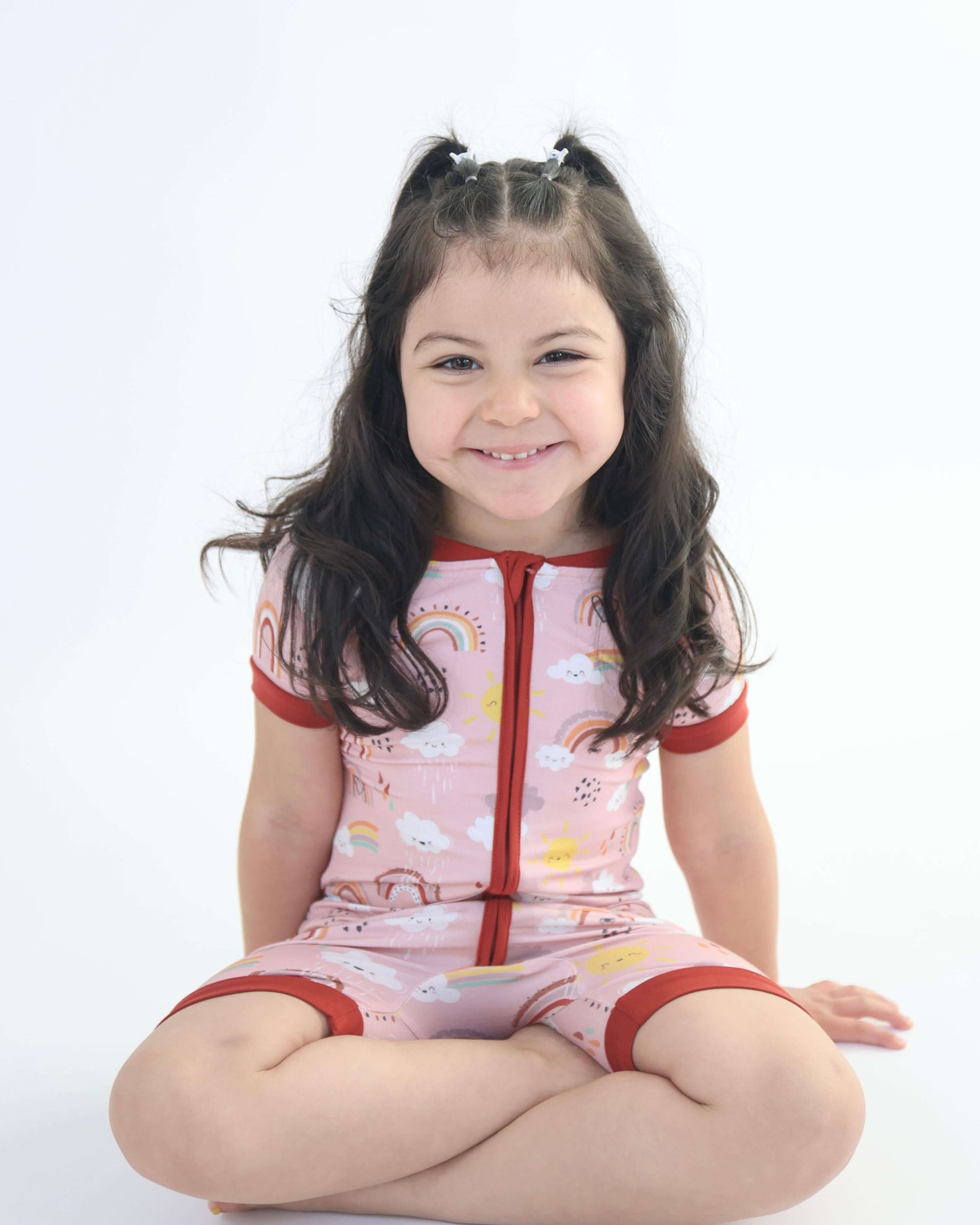 Bamboo Short Romper - Rainnbow