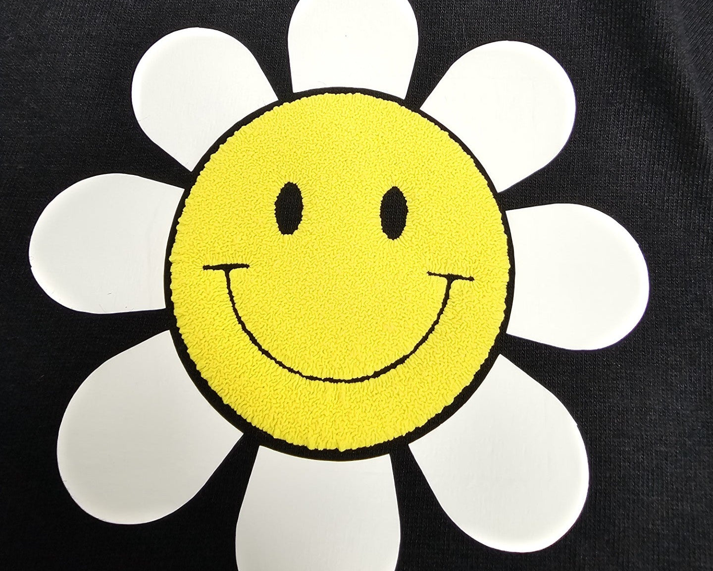 Smile Shirt with Puff Flower - Positive Vibes T-Shirt