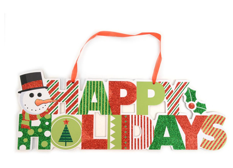 Happy Holidays Christmas Wall Hanging Sign