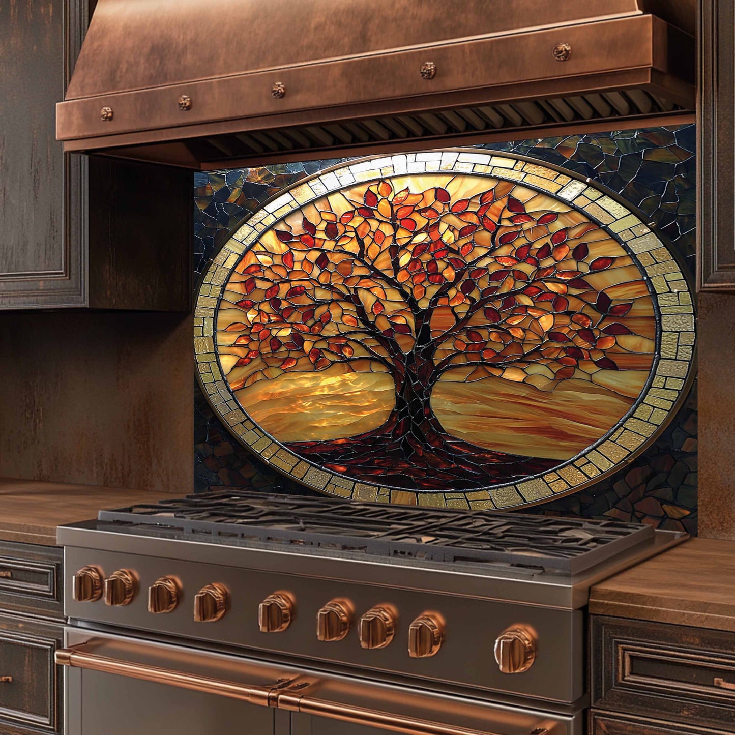 Amber Mosaic Tempered Glass Backsplash – Kitchen Backsplash for Stove
