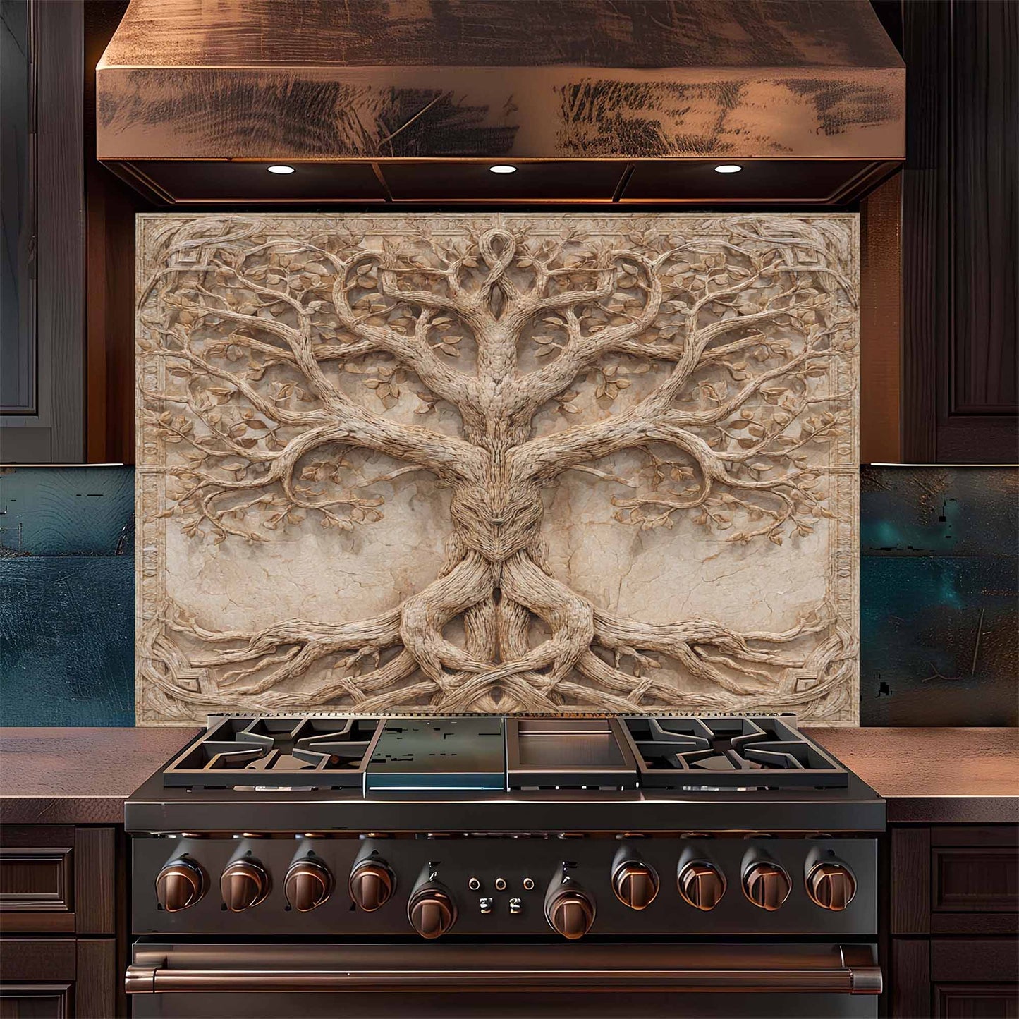 Sacred Unity Tempered Glass Backsplash – Behind Stove Backsplash