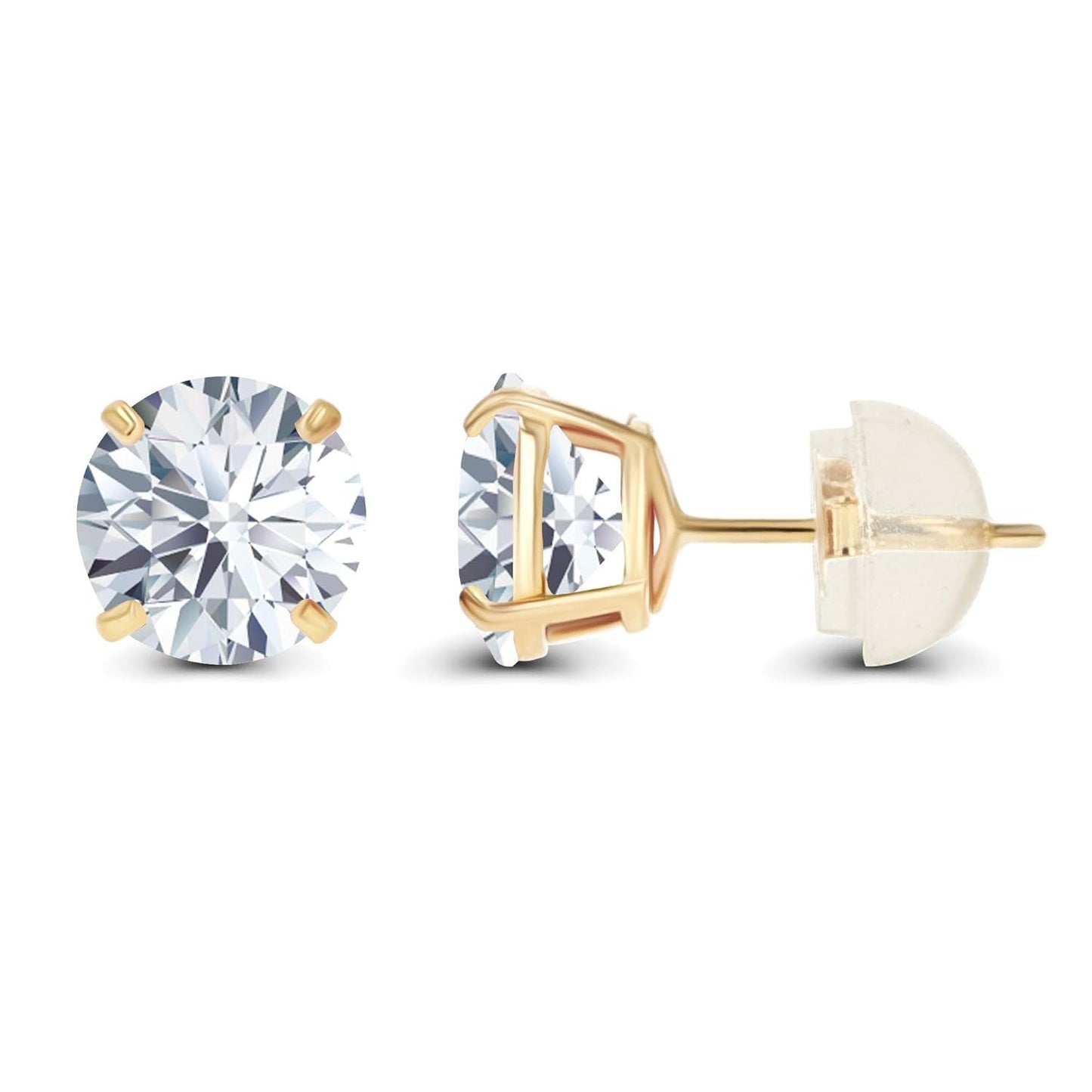2.00 CTW Lab-Grown Diamond Stud Earrings – E Color VS Clarity in Solid 14K Gold (AGI Certified)