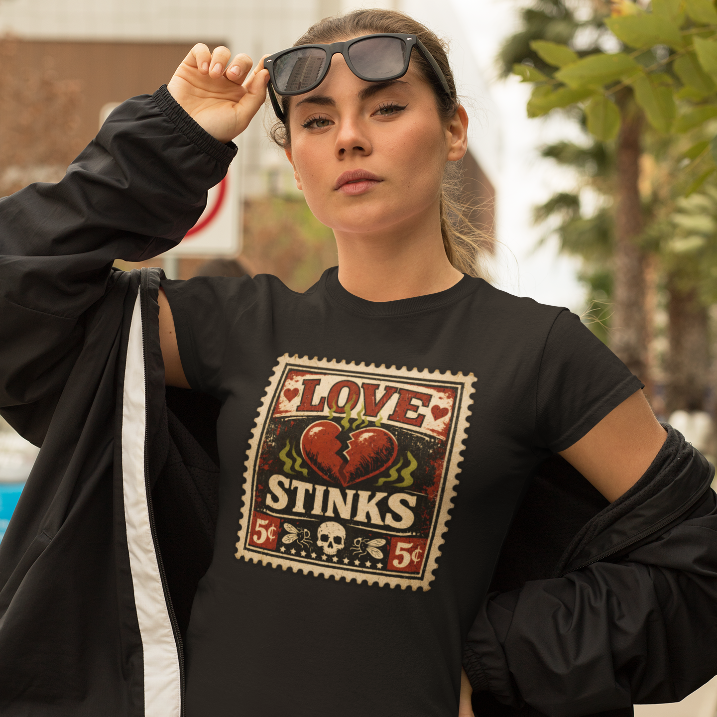 Love Stinks Postage Stamp Tee T-Shirt