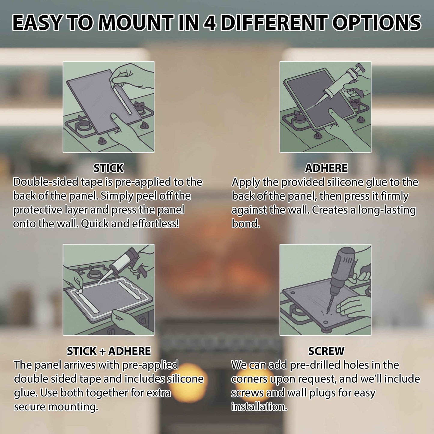 Tempered Glass Backsplash for Kitchen | Colorful Butterfly & Floral Stained Glass Design