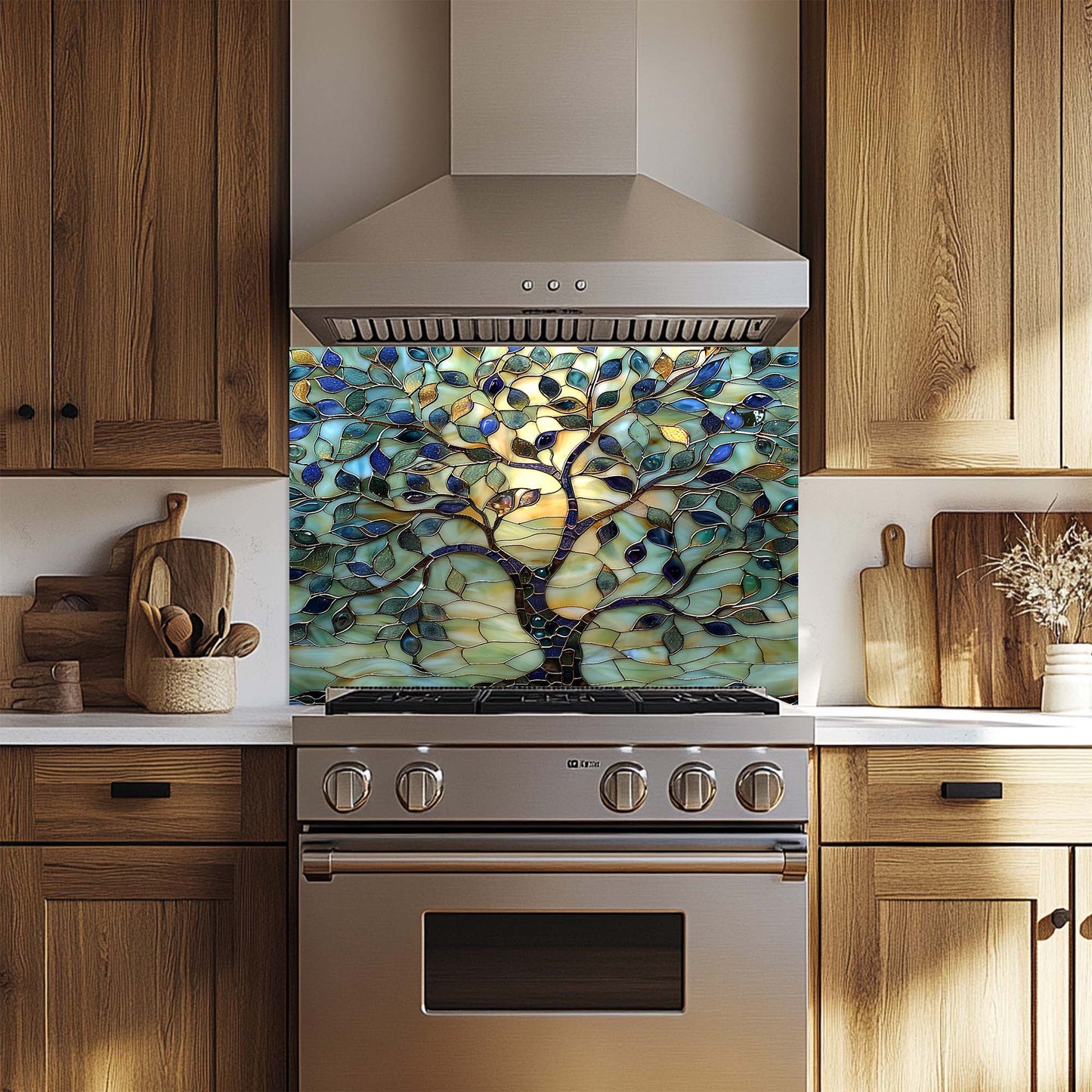 Glass Willow – Tempered Glass Backsplash for Kitchen | Stained Mosaic Look Backsplash
