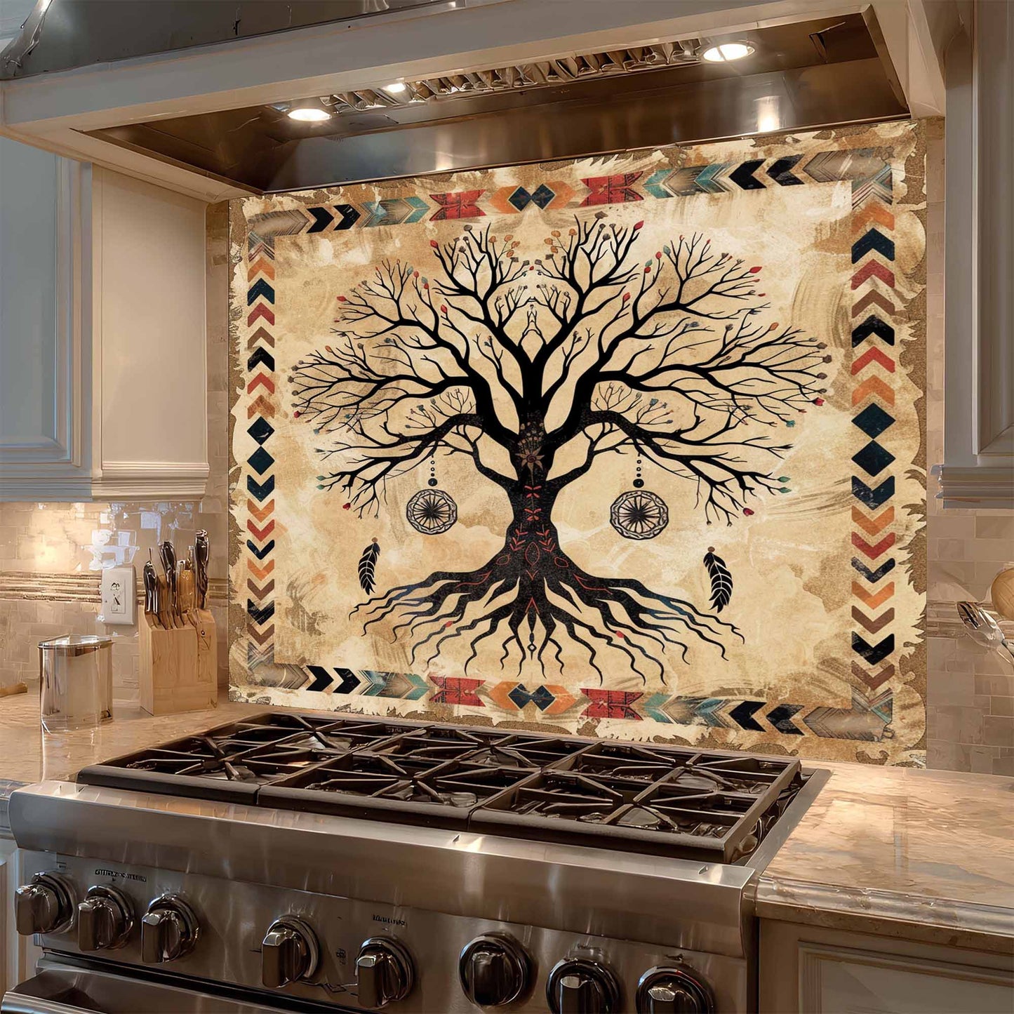 Mystic Dream Kitchen Backsplash – Tree of Life Glass Backsplash for Stove