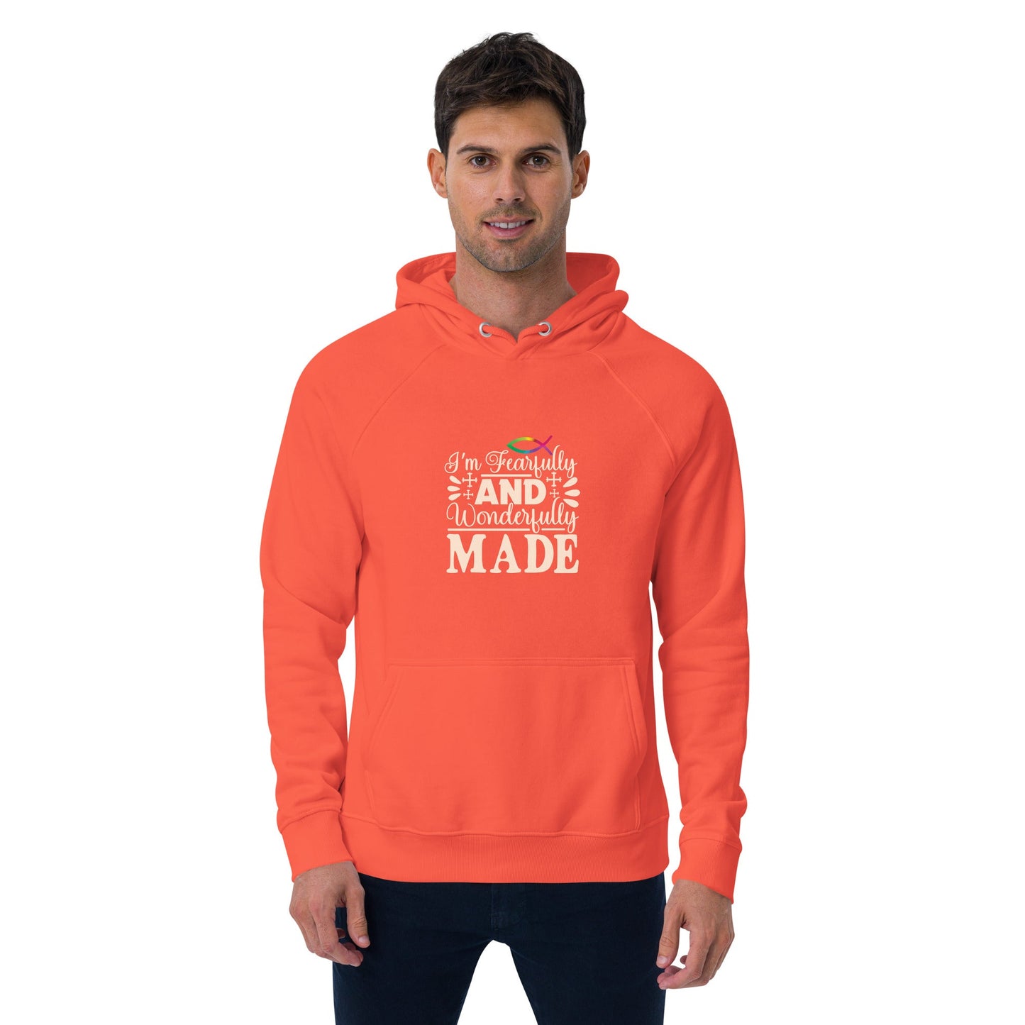 Unisex Eco Raglan Hoodie - Psalm 139:14