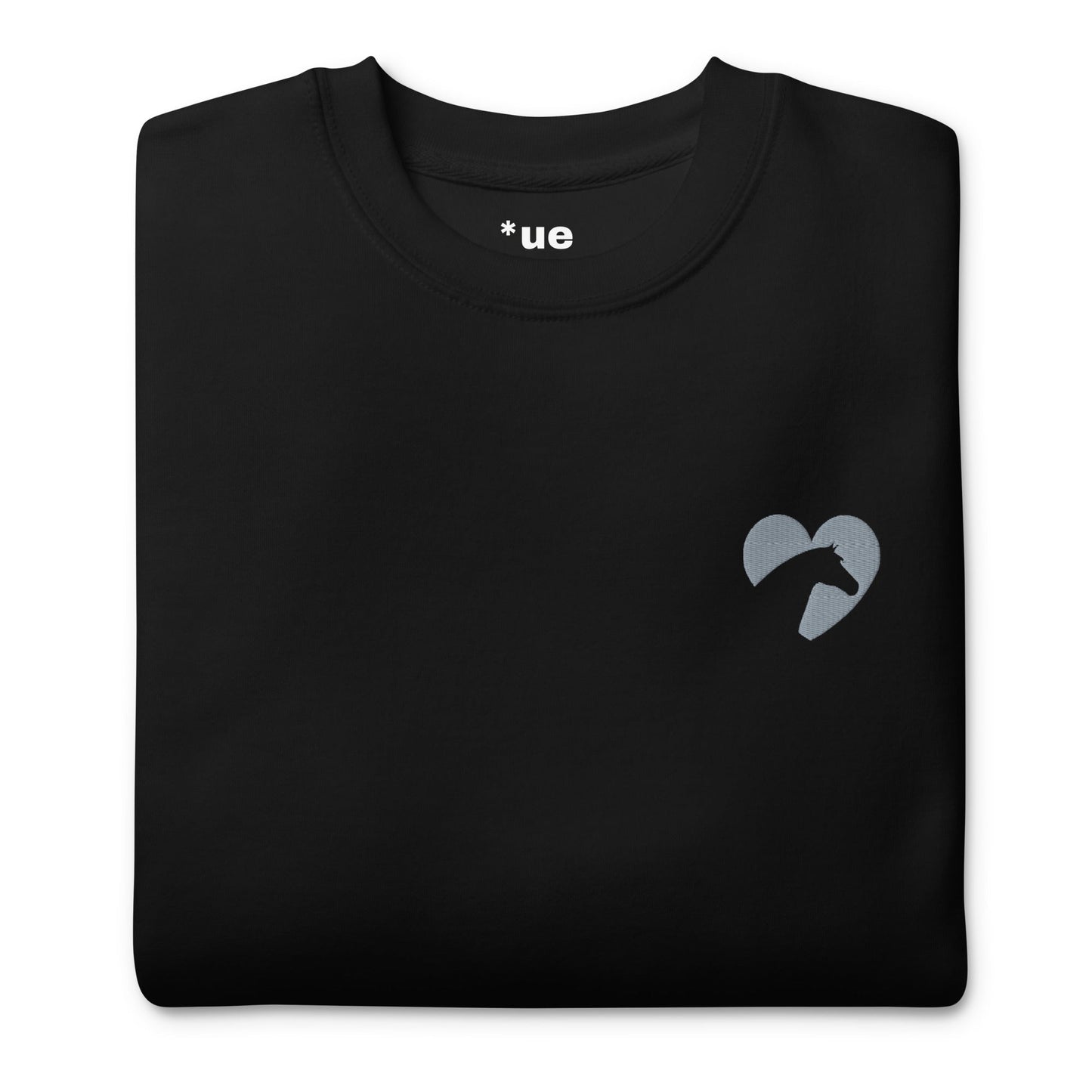 Unisex Premium Embroidered Sweatshirt - Heart Horse