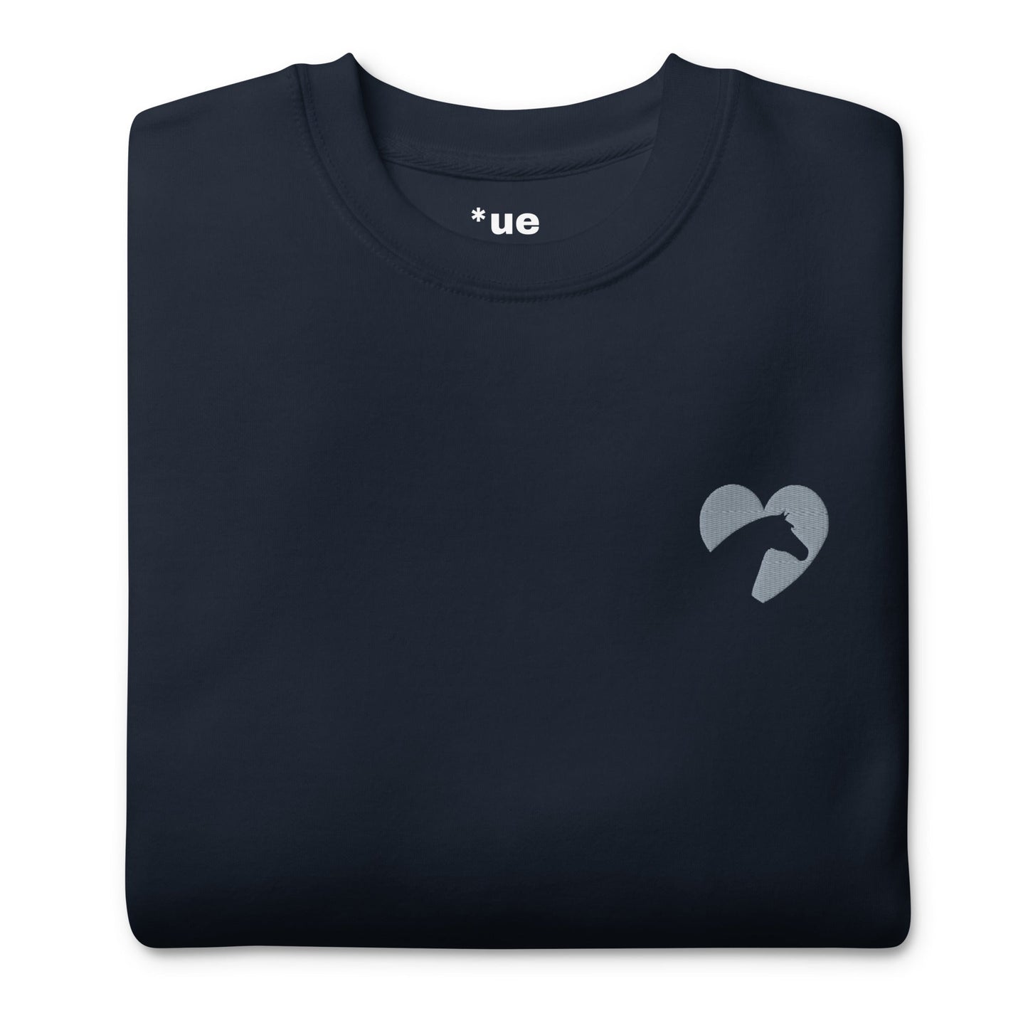 Unisex Premium Embroidered Sweatshirt - Heart Horse