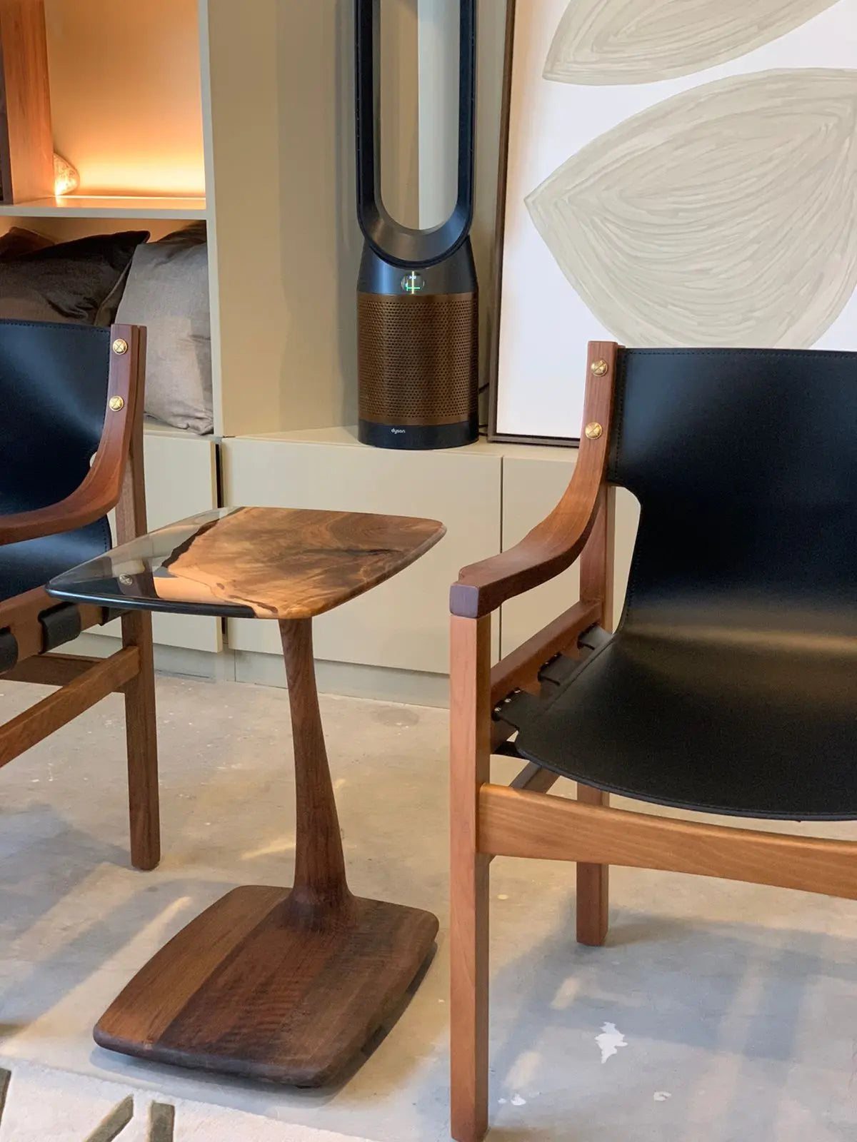 C-Shaped Luxury Resin End / Side Table - Unique Gift Idea
