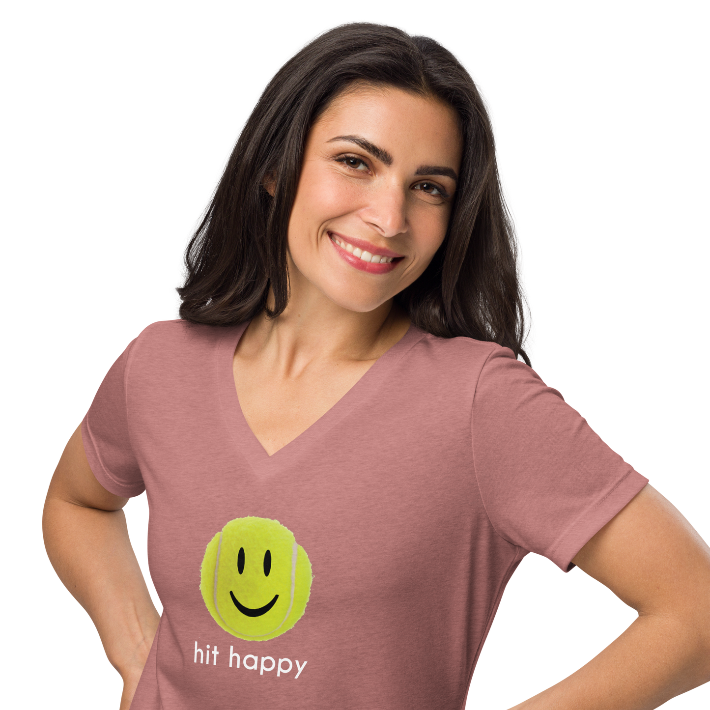 Hit Happy Women’s Relaxed V-Neck T-Shirt